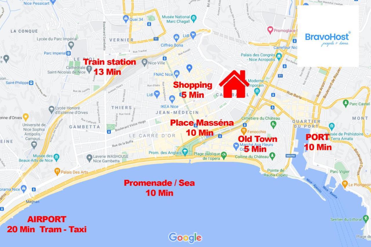 Апартаменты Gioffredo 4 Pers Centrale Wifi Ницца Экстерьер фото